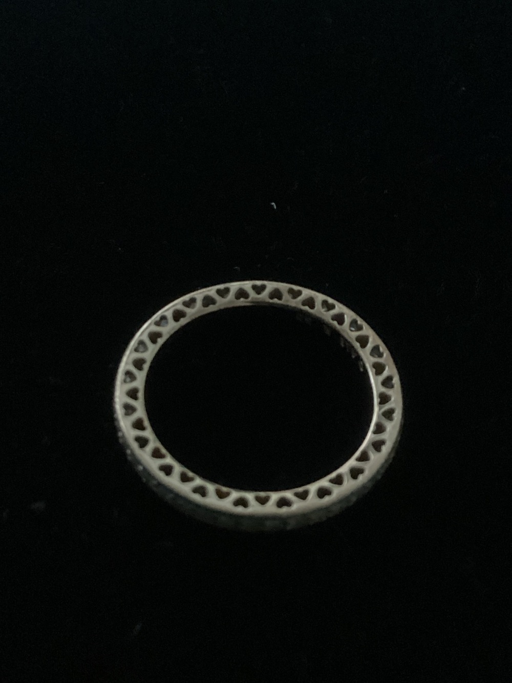 Silver Heart-Detail Stackable Ring - Women Jewelry